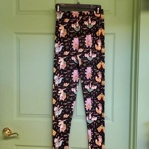 Peachskin camping animal leggings